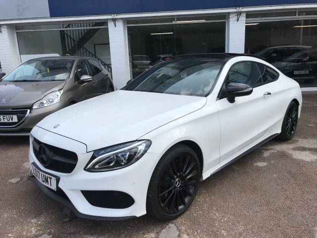 Mercedes-Benz C Class 2.0 C200 AMG Line Premium Plus 2dr 9G-Tronic - SUNROOF -19 "ALLOYS - BRUSTMER Coupe Petrol White