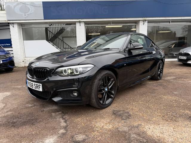 BMW 2 Series 2.0 220i M Sport 2dr [Nav] Step Auto - CRUISE - PARKING  - M SPT SUSPENSION Coupe Petrol Black Sapphire