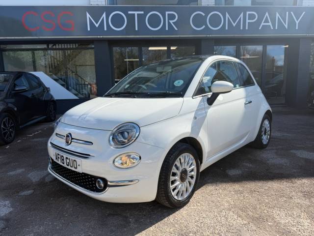 Fiat 500 1.2 Lounge 3dr - FSH - REAR SESNORS- AIR CON Hatchback Petrol White