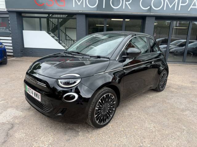 Fiat 500e C 0.0 87kW 42kWh 2dr Auto La Prima - HEATED LEATHER -  FRONT AND REAR SENSORS Convertible Electric Black