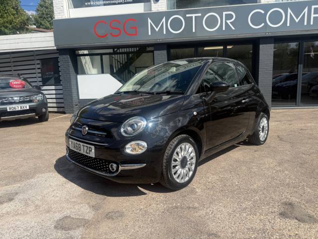 Fiat 500 1.2 Lounge 3dr - PAN ROOF - REAR SENSORS - FSH - B/TOOTH Hatchback Petrol Black
